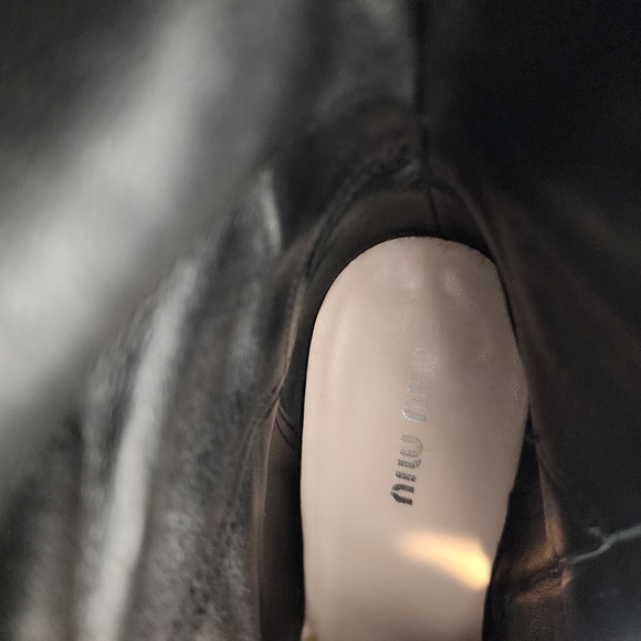 MIU MIU Black Leather Heeled Platform Designer Boots Shoes EU 38 - Picture 7 of 10
